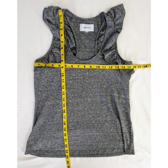CURRENT / ELLIOTT Cadence Gray Ruffle Racerback Tank Top Size 0/XS - Picture 9 of 9